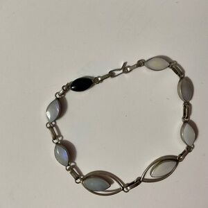 Silver tone Metal and Stone Bracelet